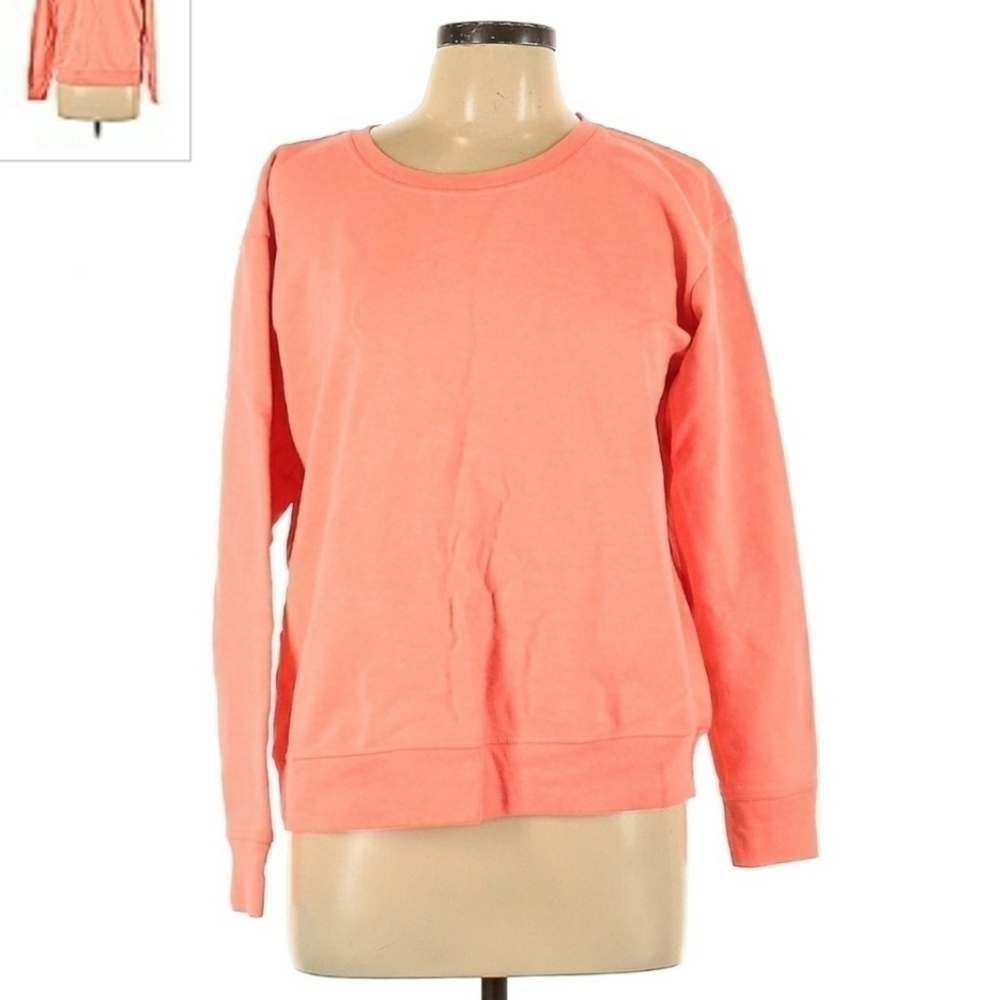 Hanes Love Live Comfort Coral Crew Neck Sweatshirt Women's Large L Basic EUC